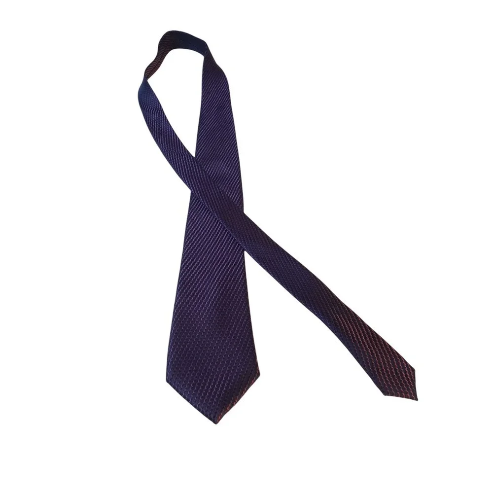 Michael Kors Mens Tie Necktie Designer Luxury Purple Navy Stripe‎ Shimmer Formal
